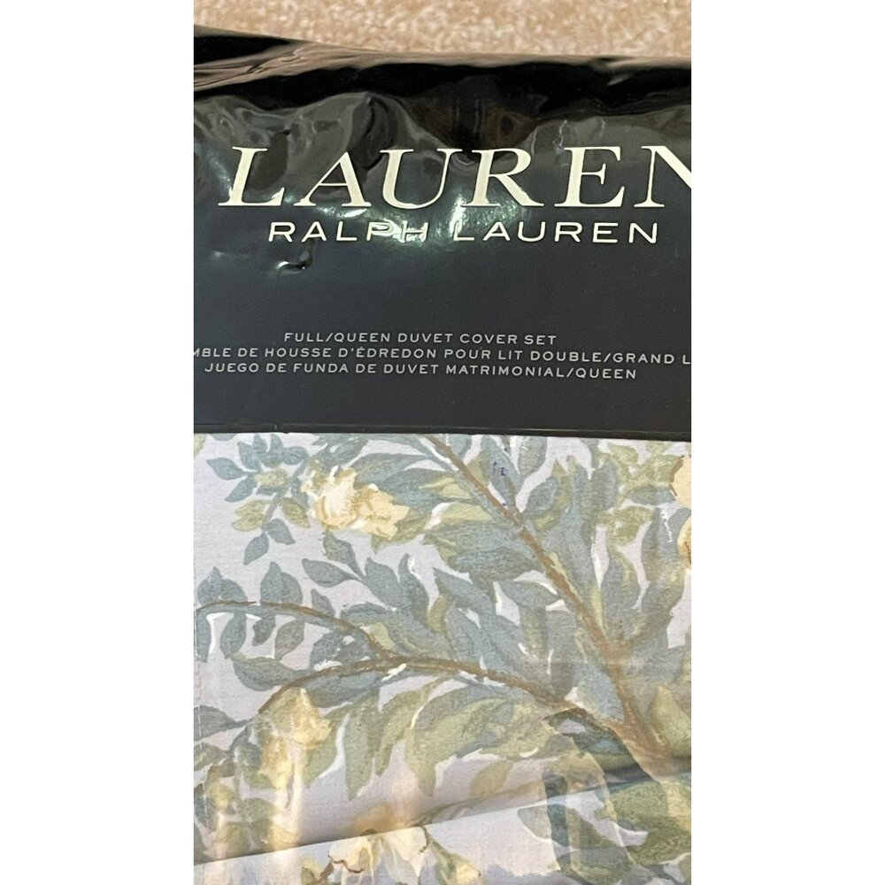 Ralph Lauren Full Queen Blue Yellow Floral Duvet 3 Piece Set Sadie NEW - Picture 3 of 5